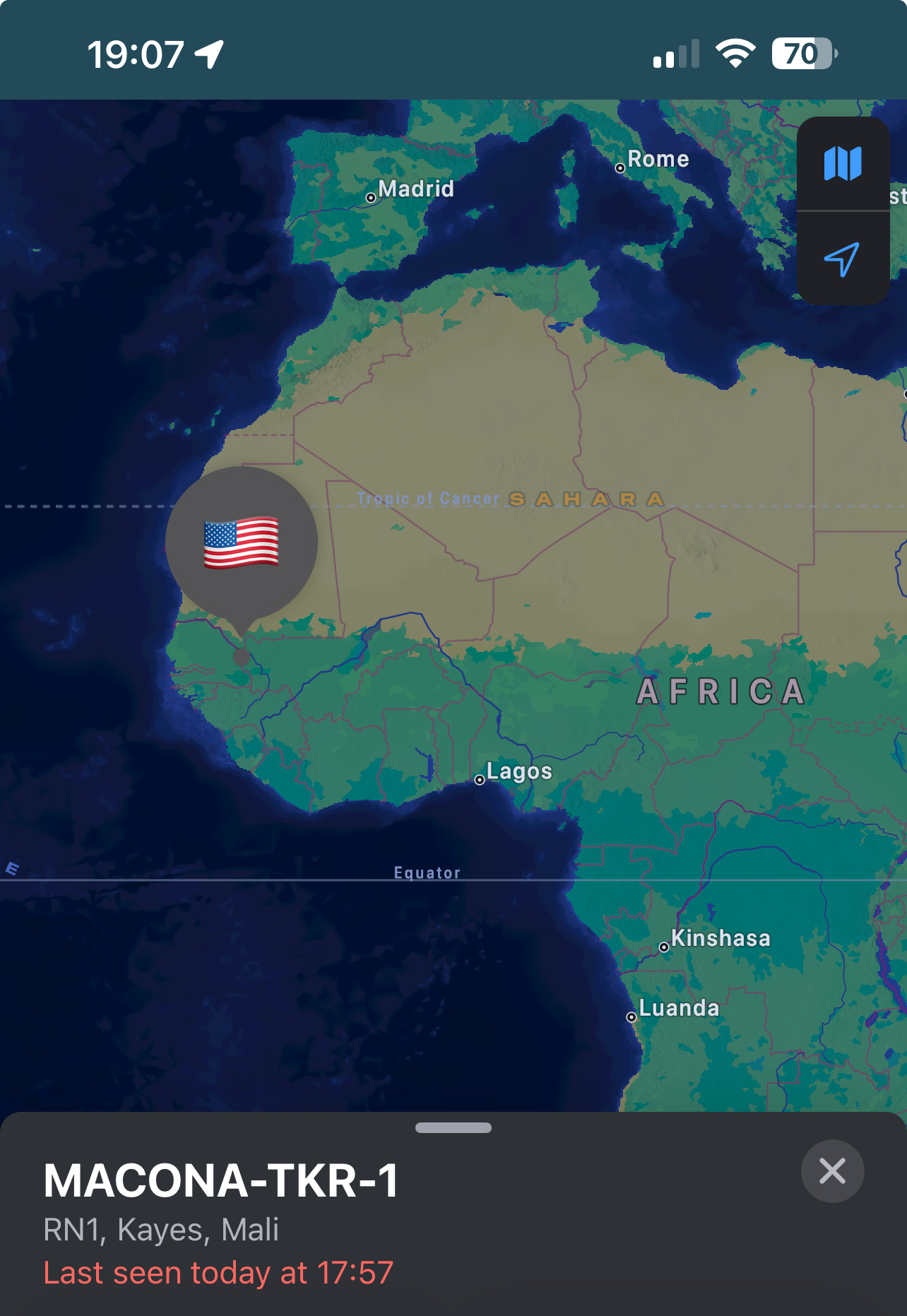 Map of resource distribution routes across West Africa
